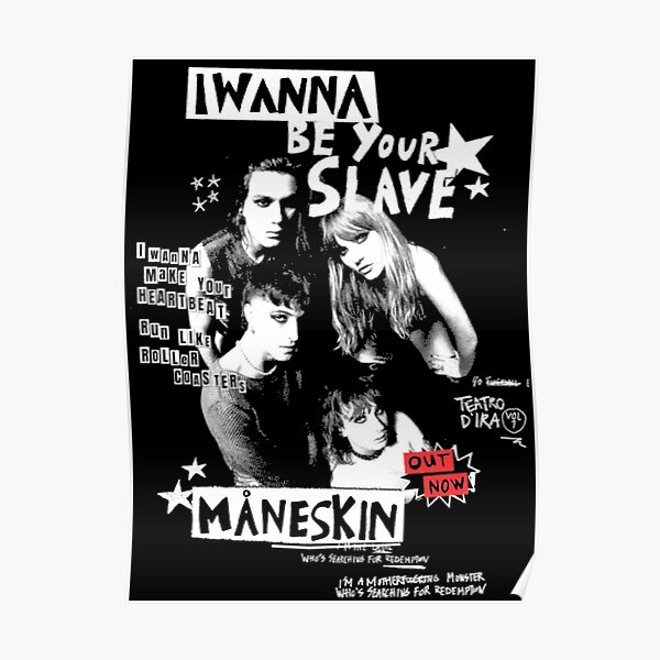 I WANNA BE YOUR SLAVE MANESKIN Poster RB1810 product Offical maneskin Merch