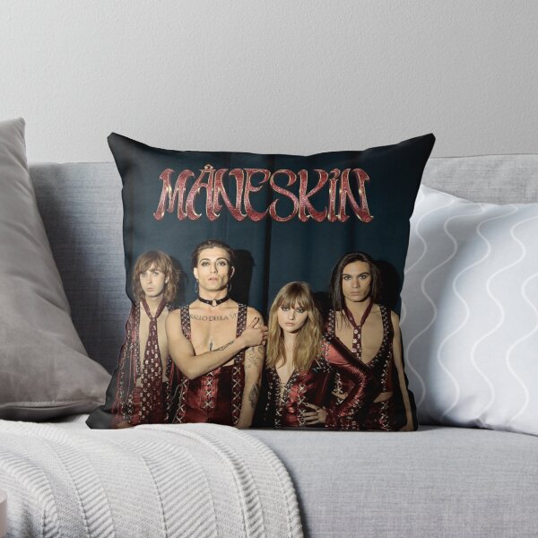 Måneskin rock band Maneskin Throw Pillow RB1810 product Offical maneskin Merch