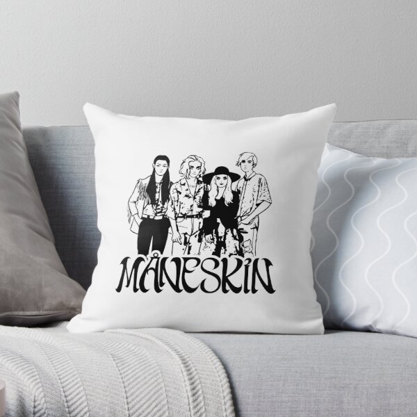Maneskin rock band Måneskin Throw Pillow RB1810 product Offical maneskin Merch